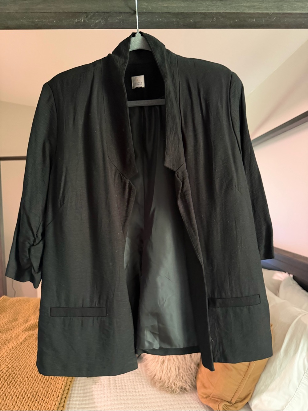 Black Women's Open Front Jacket